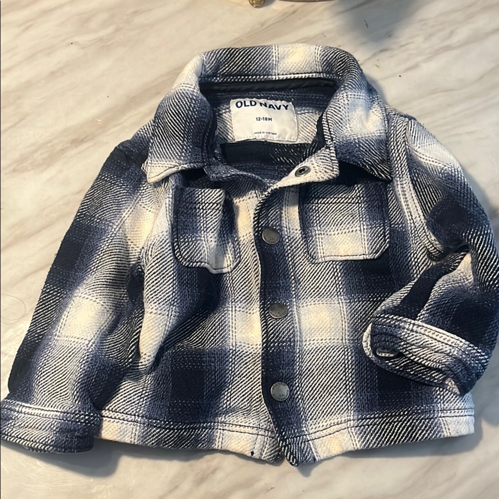 Old Navy Plaid Jacket - Blue and White